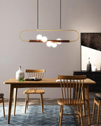 Ardin Chandelier Moderne en Noyer et Laiton - Neutralighting