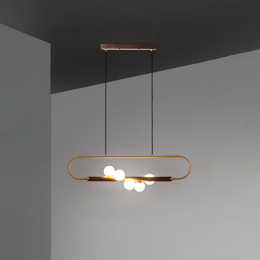 Ardin Chandelier Moderne en Noyer et Laiton - Neutralighting