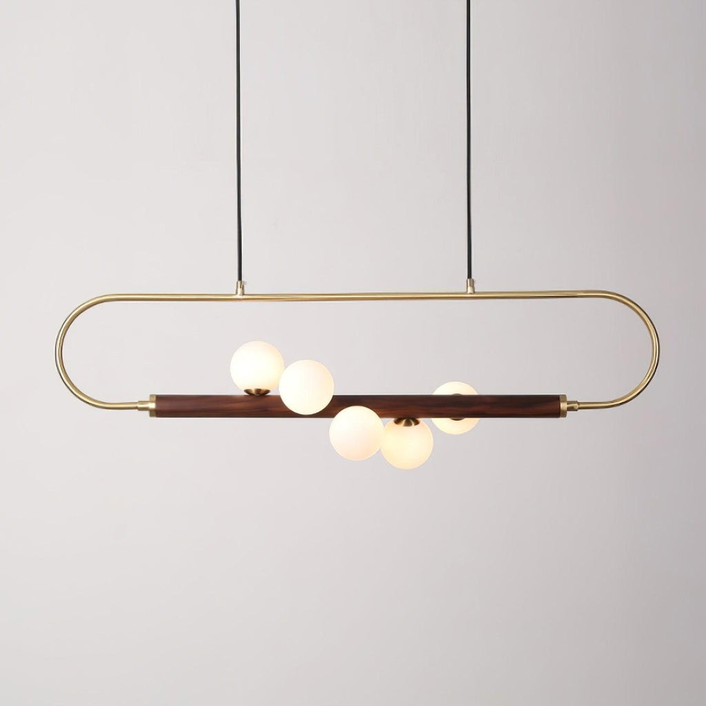 Ardin Chandelier Moderne en Noyer et Laiton - Neutralighting