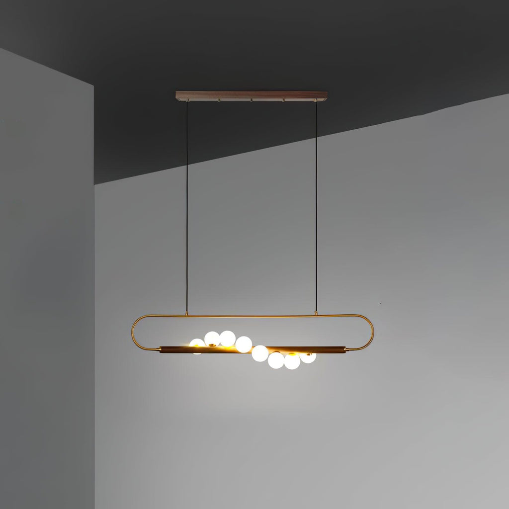 Ardin Chandelier Moderne en Noyer et Laiton - Neutralighting
