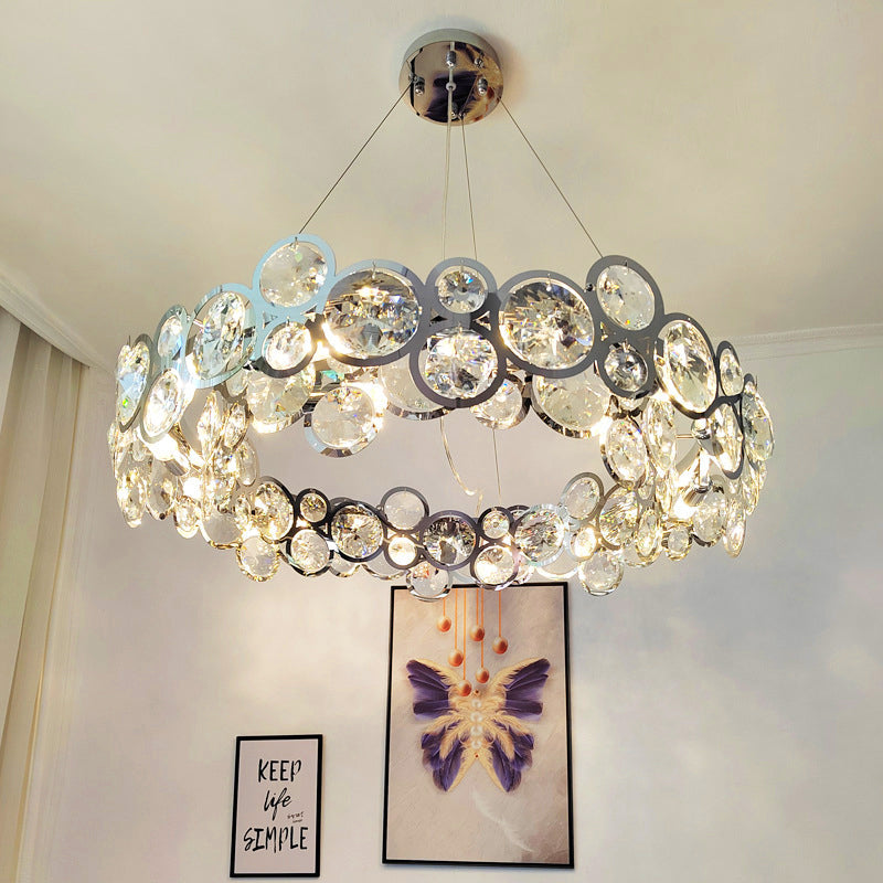 Kristy Lustre LED Moderne Rond Cristal Métal Salon - Neutralighting