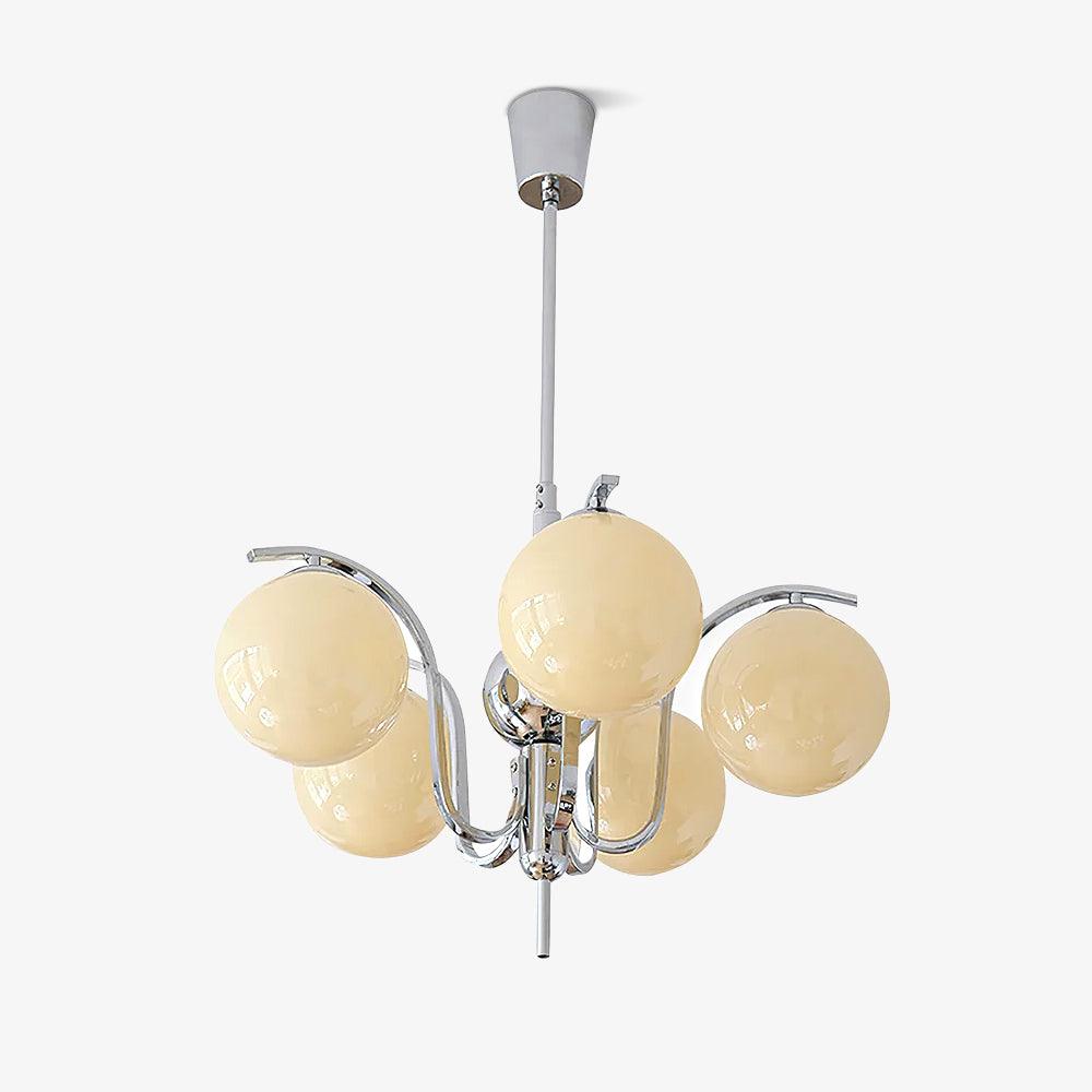 LustraChandelier Élégant en Verre et Chrome - Neutralighting
