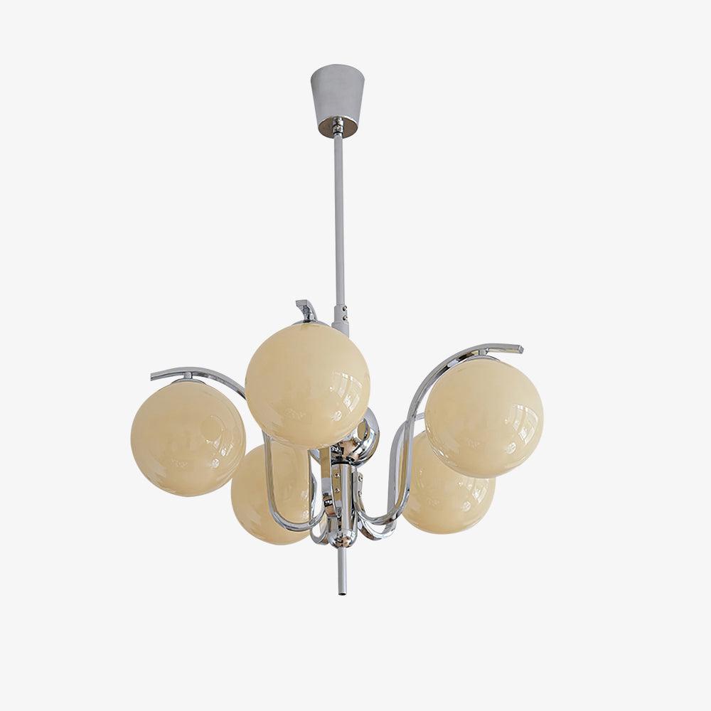 LustraChandelier Élégant en Verre et Chrome - Neutralighting