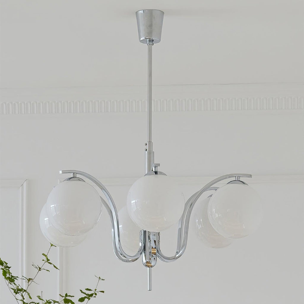 LustraChandelier Élégant en Verre et Chrome - Neutralighting