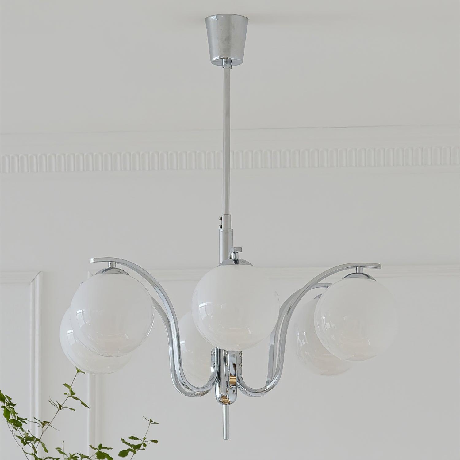 LustraChandelier Élégant en Verre et Chrome - Neutralighting