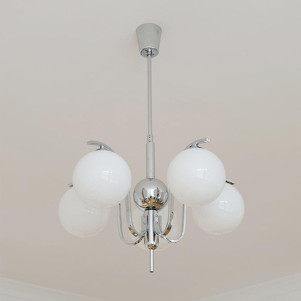 LustraChandelier Élégant en Verre et Chrome - Neutralighting
