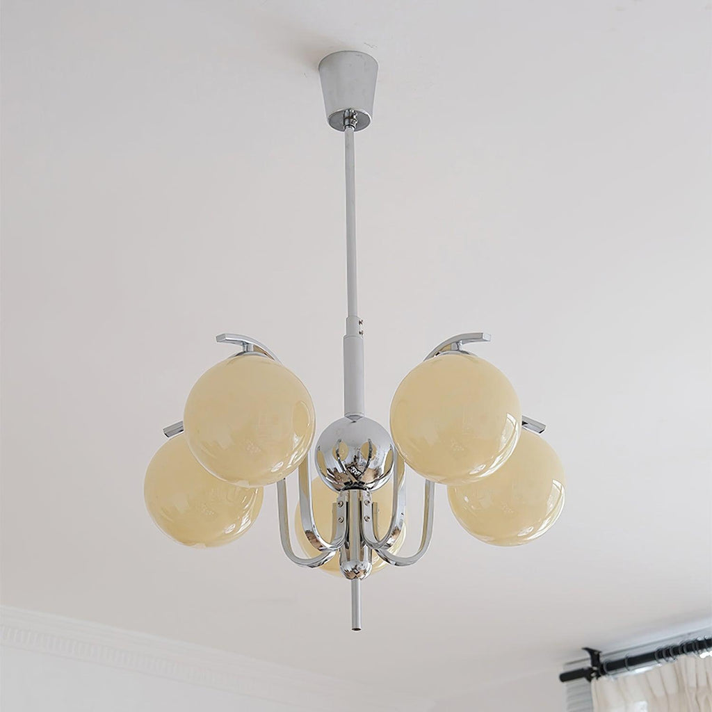 LustraChandelier Élégant en Verre et Chrome - Neutralighting