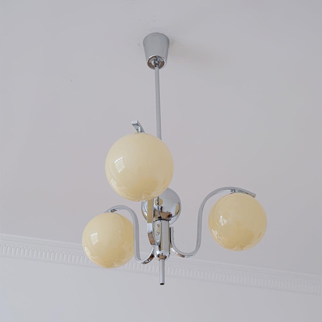 LustraChandelier Élégant en Verre et Chrome - Neutralighting
