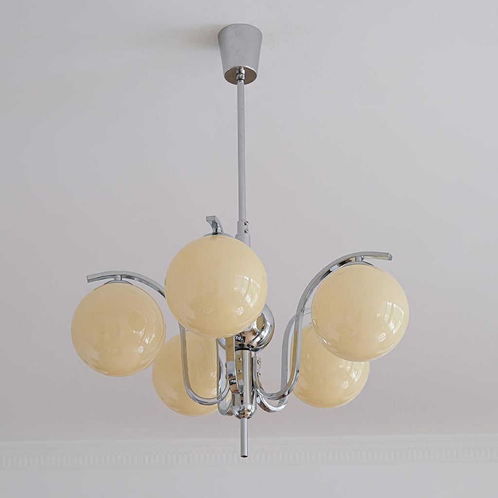 LustraChandelier Élégant en Verre et Chrome - Neutralighting