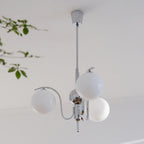 LustraChandelier Élégant en Verre et Chrome - Neutralighting