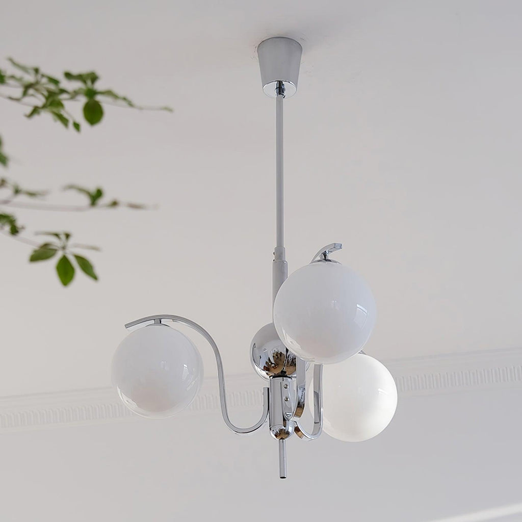 LustraChandelier Élégant en Verre et Chrome - Neutralighting