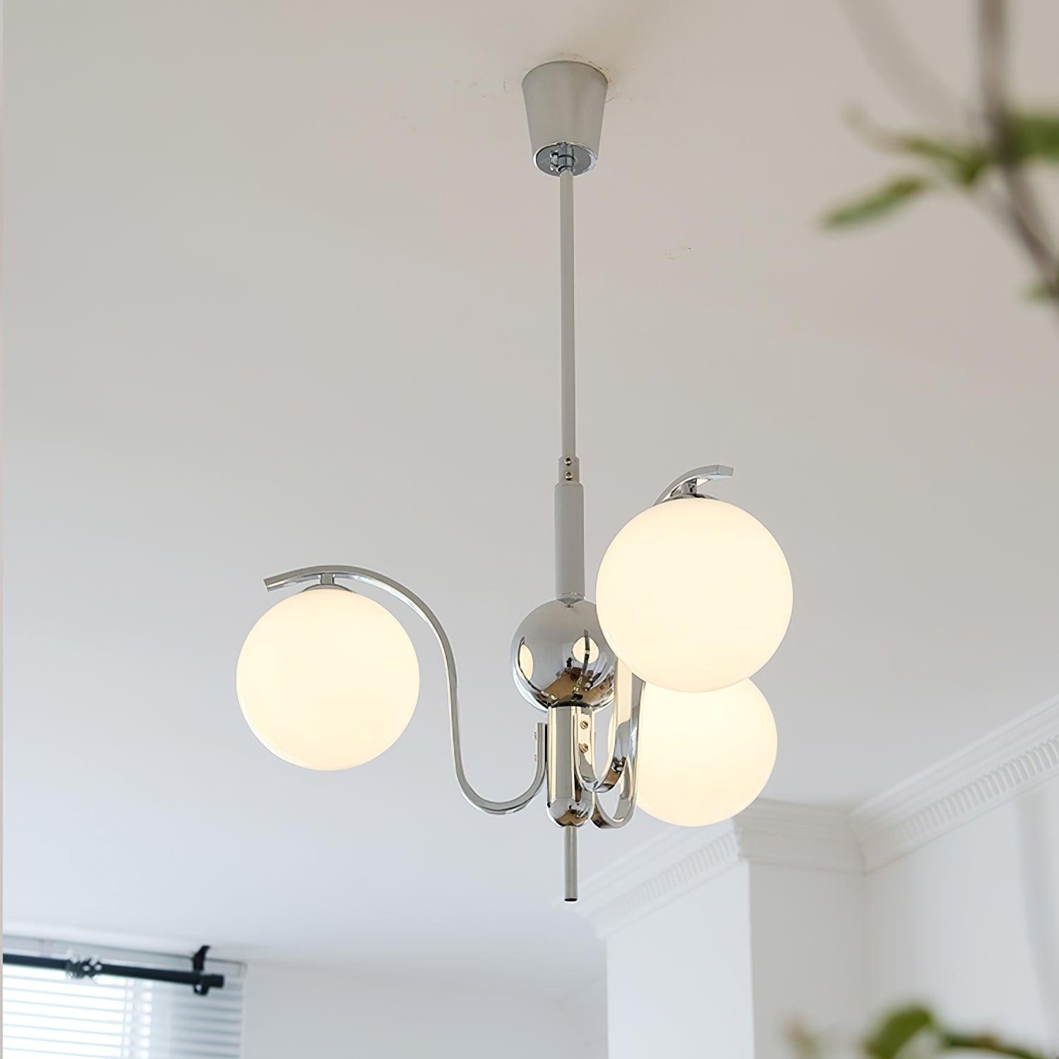 LustraChandelier Élégant en Verre et Chrome - Neutralighting