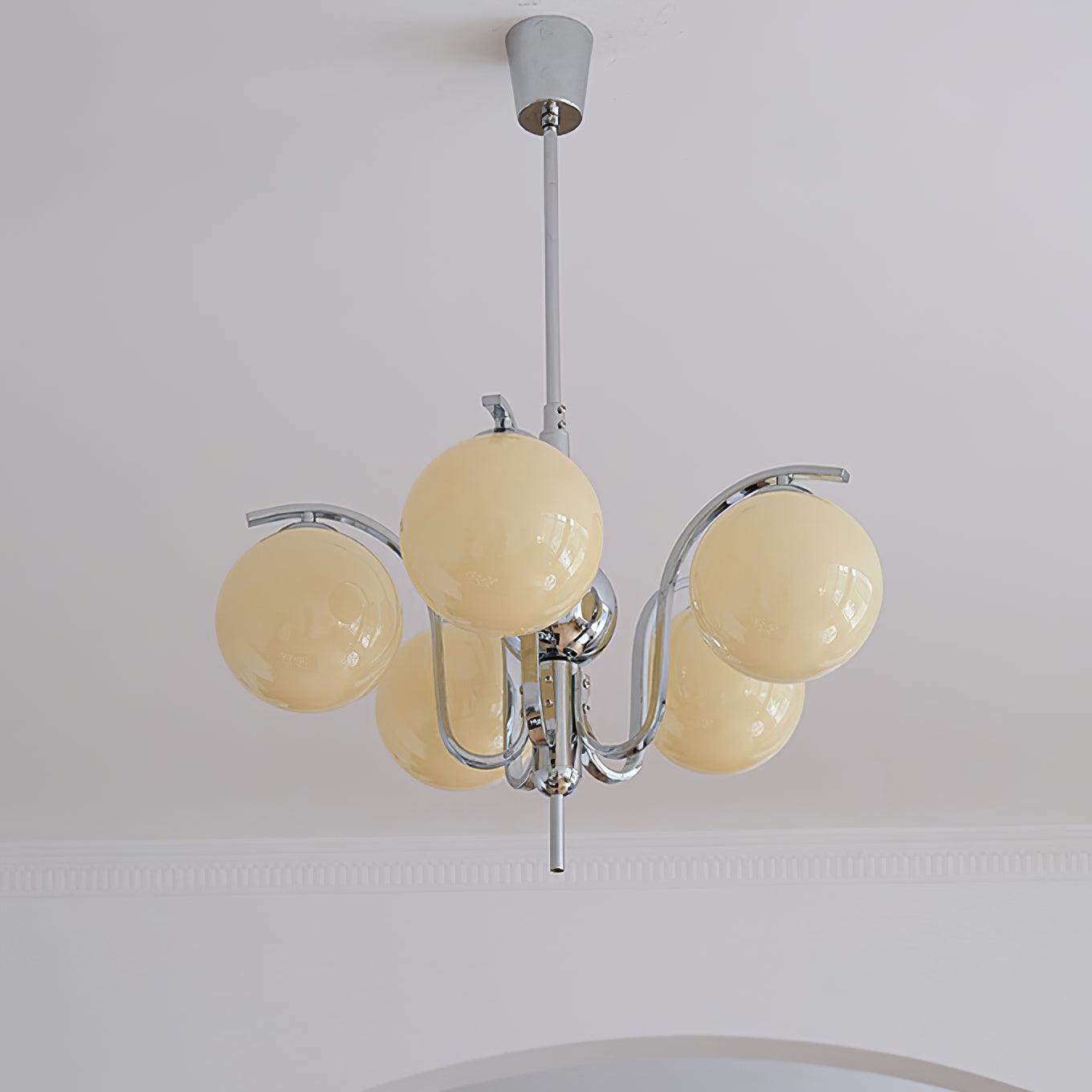 LustraChandelier Élégant en Verre et Chrome - Neutralighting