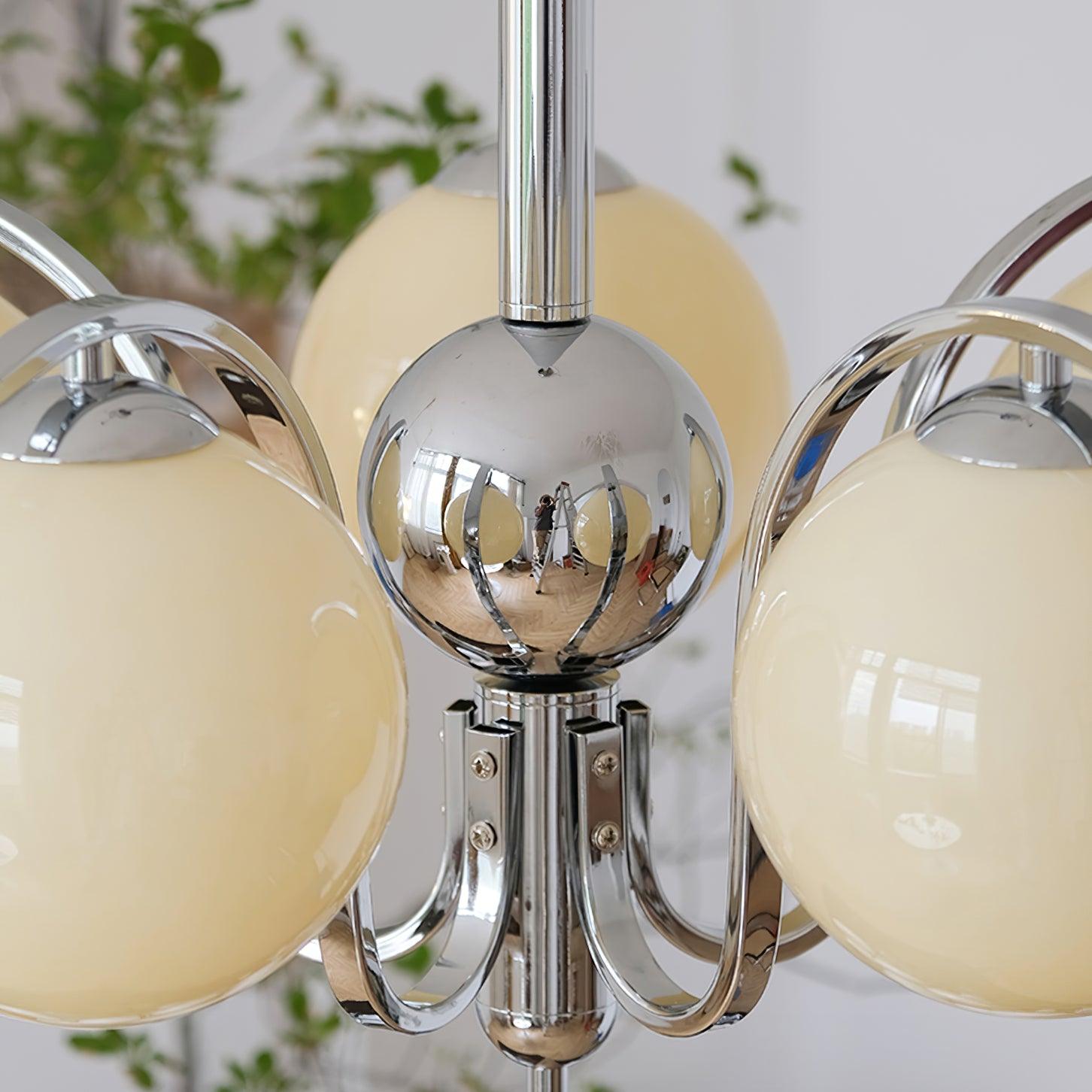 LustraChandelier Élégant en Verre et Chrome - Neutralighting