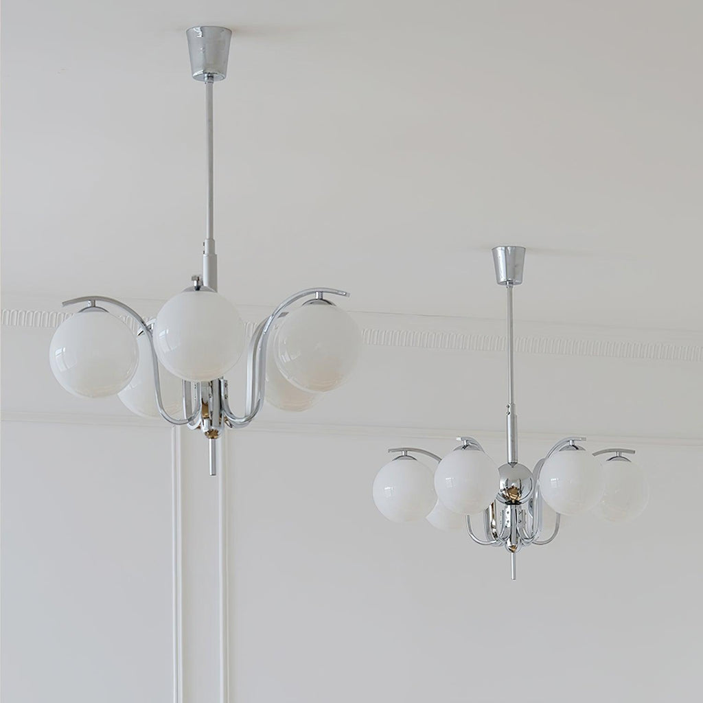 LustraChandelier Élégant en Verre et Chrome - Neutralighting
