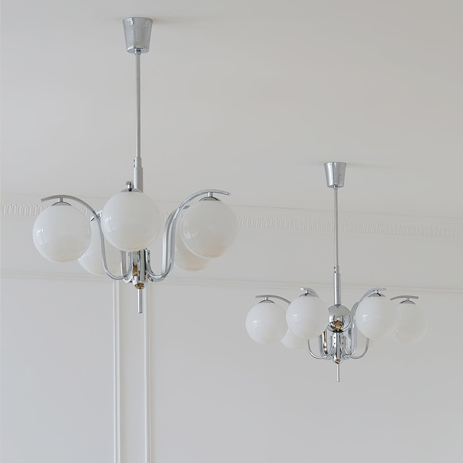 LustraChandelier Élégant en Verre et Chrome - Neutralighting