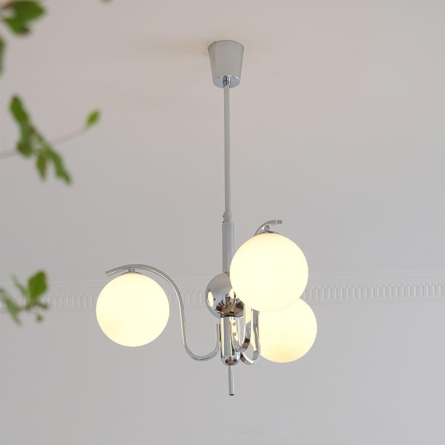 LustraChandelier Élégant en Verre et Chrome - Neutralighting
