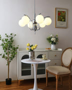 LustraChandelier Élégant en Verre et Chrome - Neutralighting