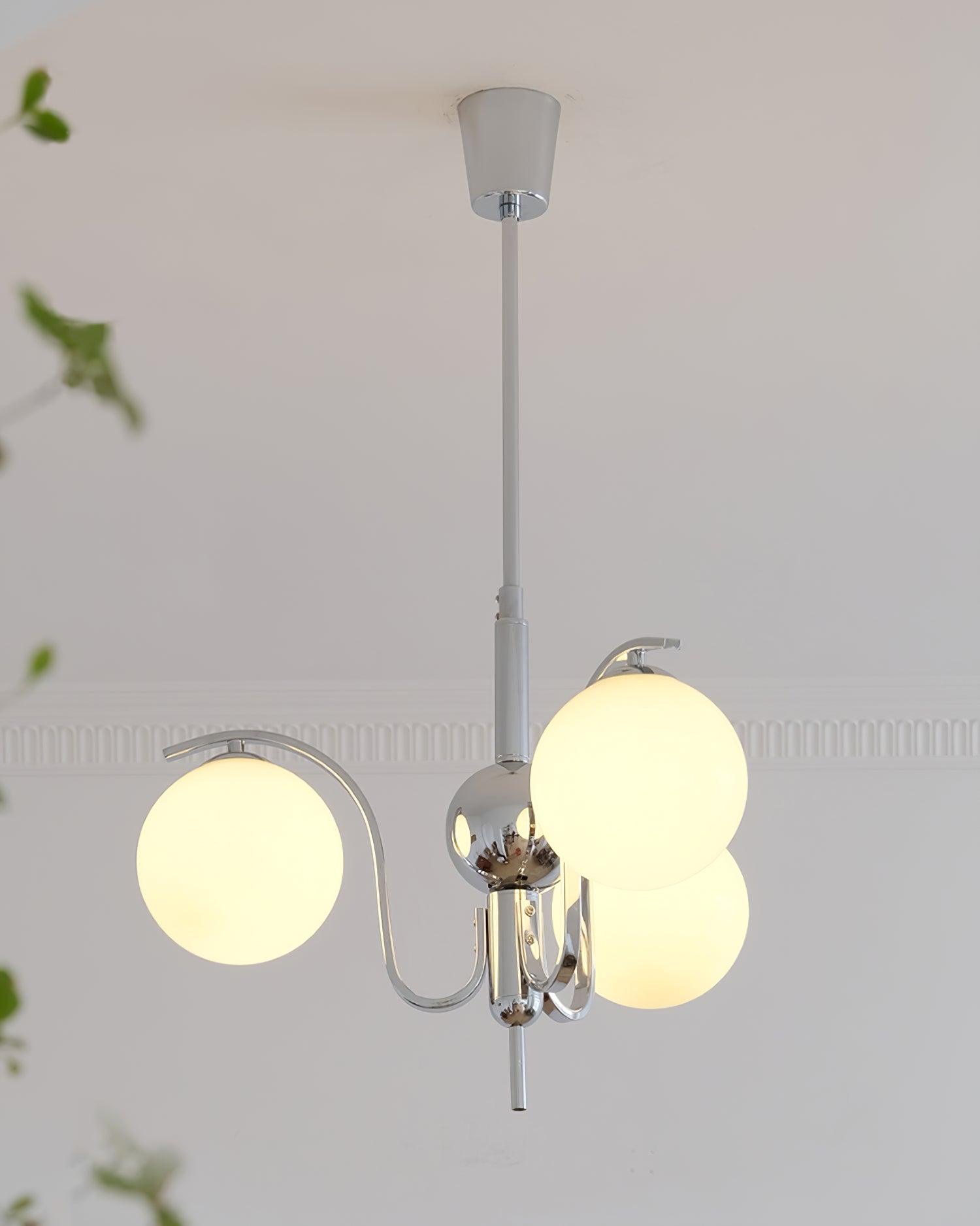 LustraChandelier Élégant en Verre et Chrome - Neutralighting