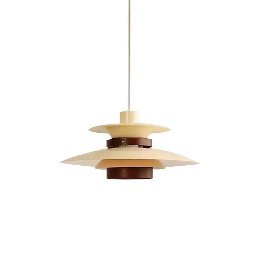 Solara Lampe suspendue en bois avec abat-jour superposé pour salle à manger nordique - Neutralighting