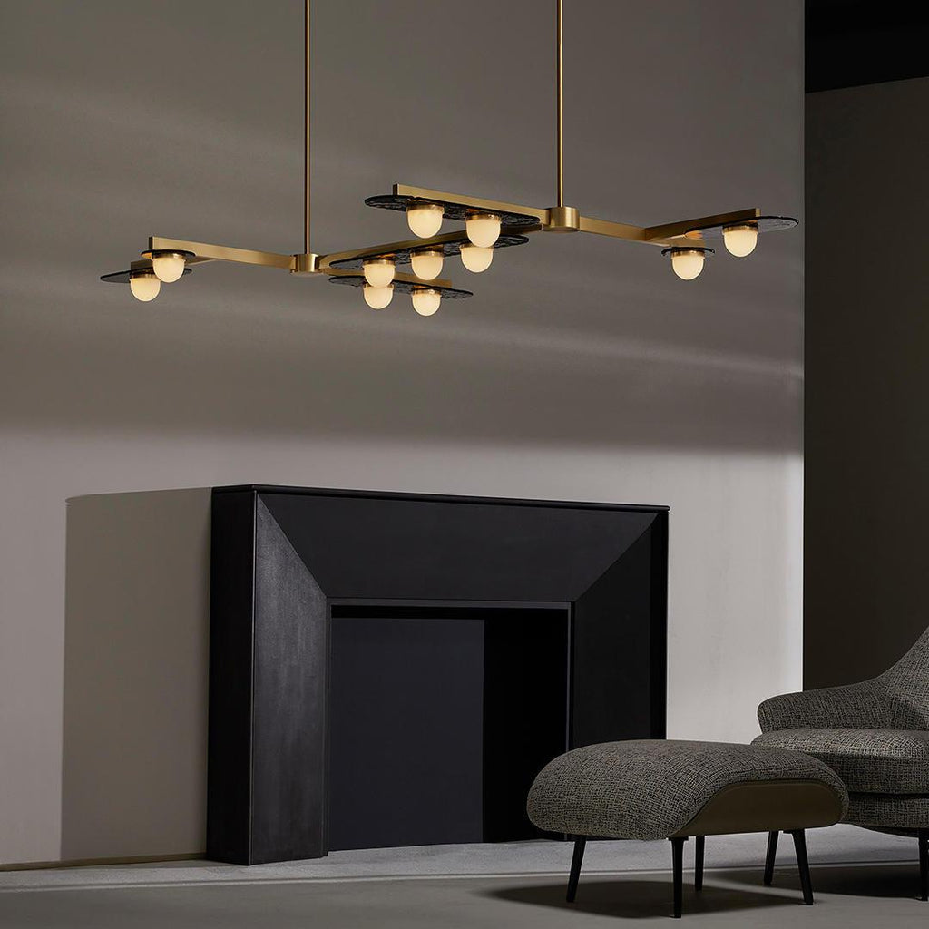 Lustra Chandelier Cadre Doré Linéaire - Neutralighting