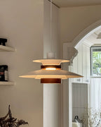 Solara Lampe suspendue en bois avec abat-jour superposé pour salle à manger nordique - Neutralighting