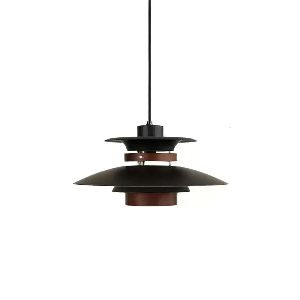 Solara Lampe suspendue en bois avec abat-jour superposé pour salle à manger nordique - Neutralighting
