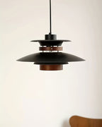 Solara Lampe suspendue en bois avec abat-jour superposé pour salle à manger nordique - Neutralighting