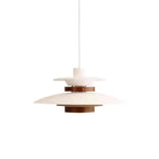 Solara Lampe suspendue en bois avec abat-jour superposé pour salle à manger nordique - Neutralighting