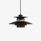Solara Lampe suspendue en bois avec abat-jour superposé pour salle à manger nordique - Neutralighting