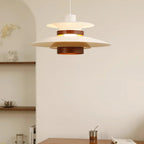 Solara Lampe suspendue en bois avec abat-jour superposé pour salle à manger nordique - Neutralighting