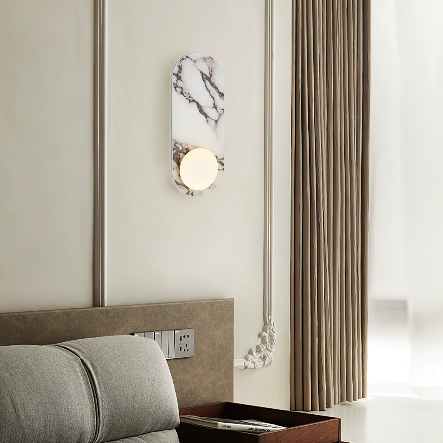 Covelyra Applique Murale En Marbre Et Verre Minimaliste Moderne - Neutralighting