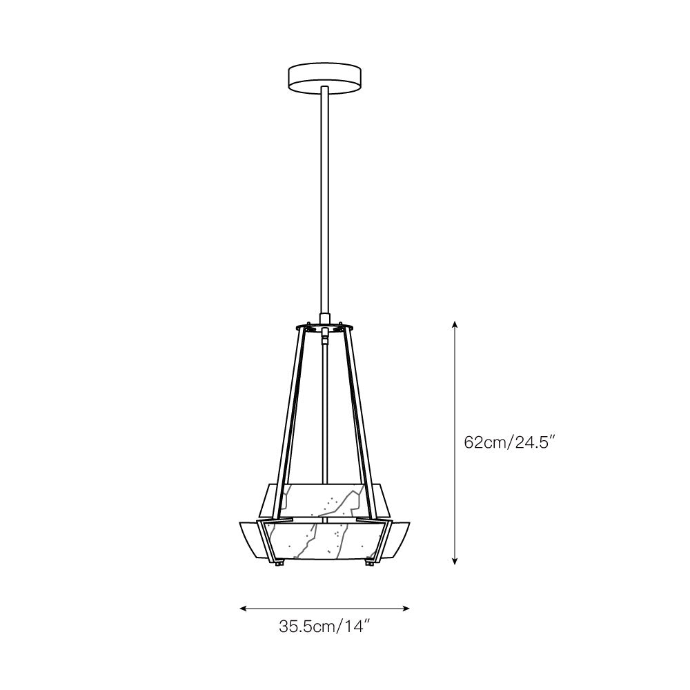 Avlireth Lampe Suspendue En Métal Et Albâtre Minimaliste Moderne - Neutralighting