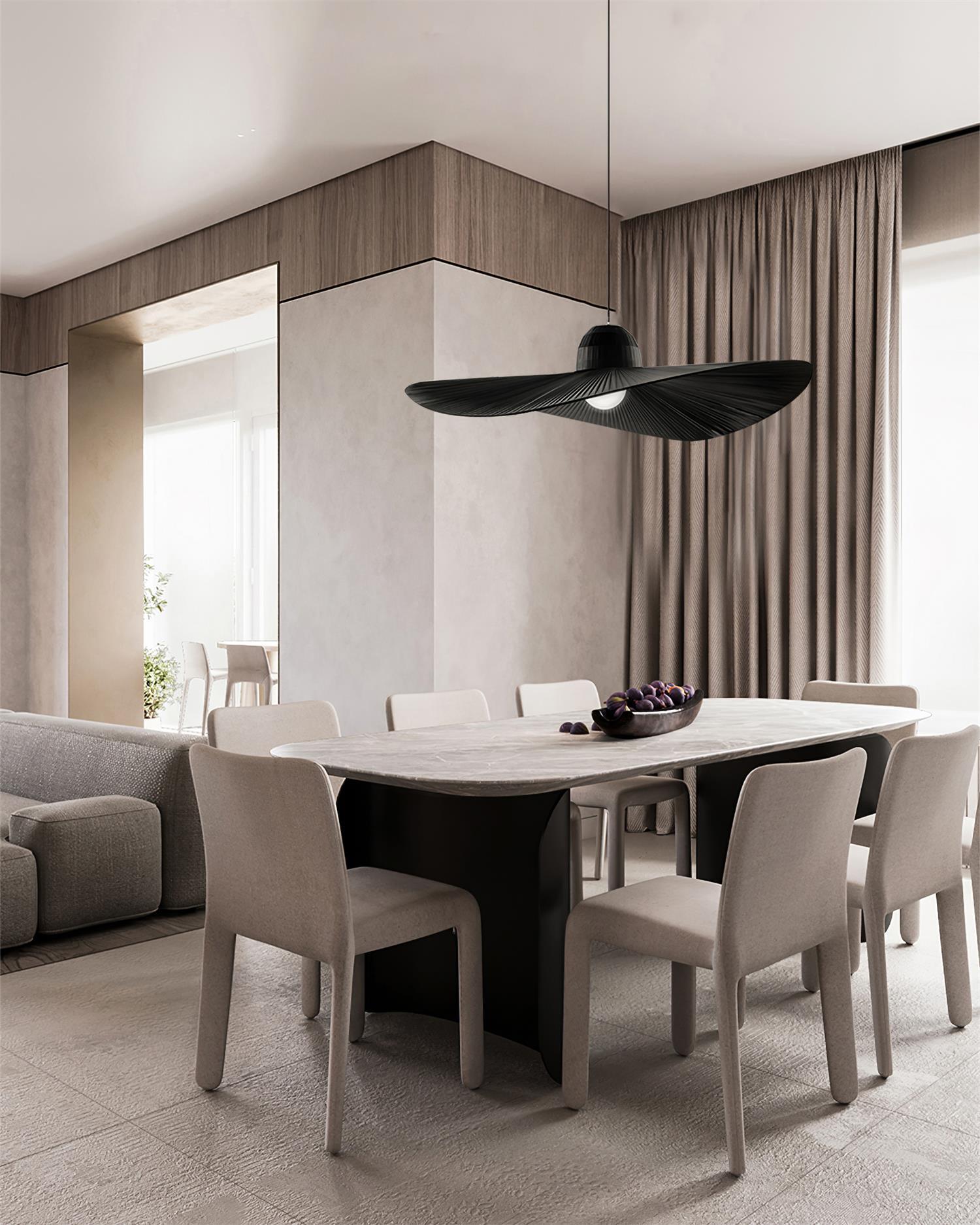Moire Hat Lampe Pendante Tissu Plissé Moderne - Neutralighting