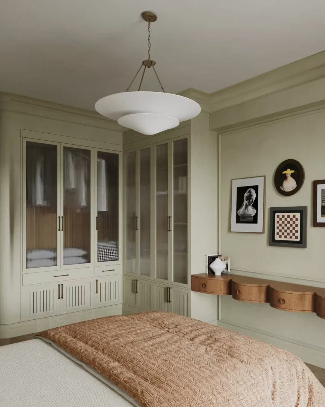 Mollino Lustre Sculptural en Plâtre Suspendu - Neutralighting