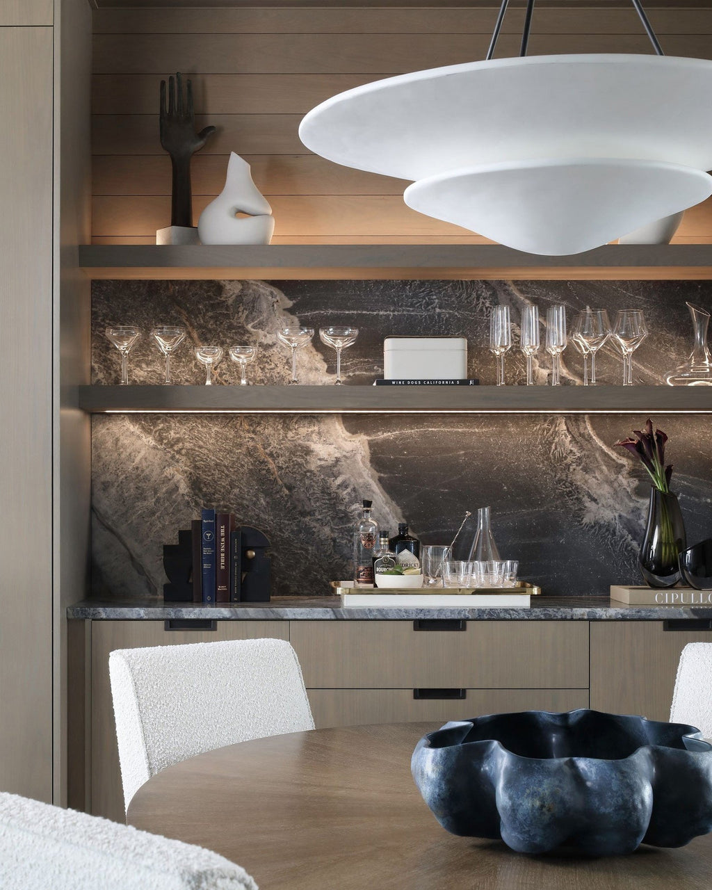 Mollino Lustre Sculptural en Plâtre Suspendu - Neutralighting
