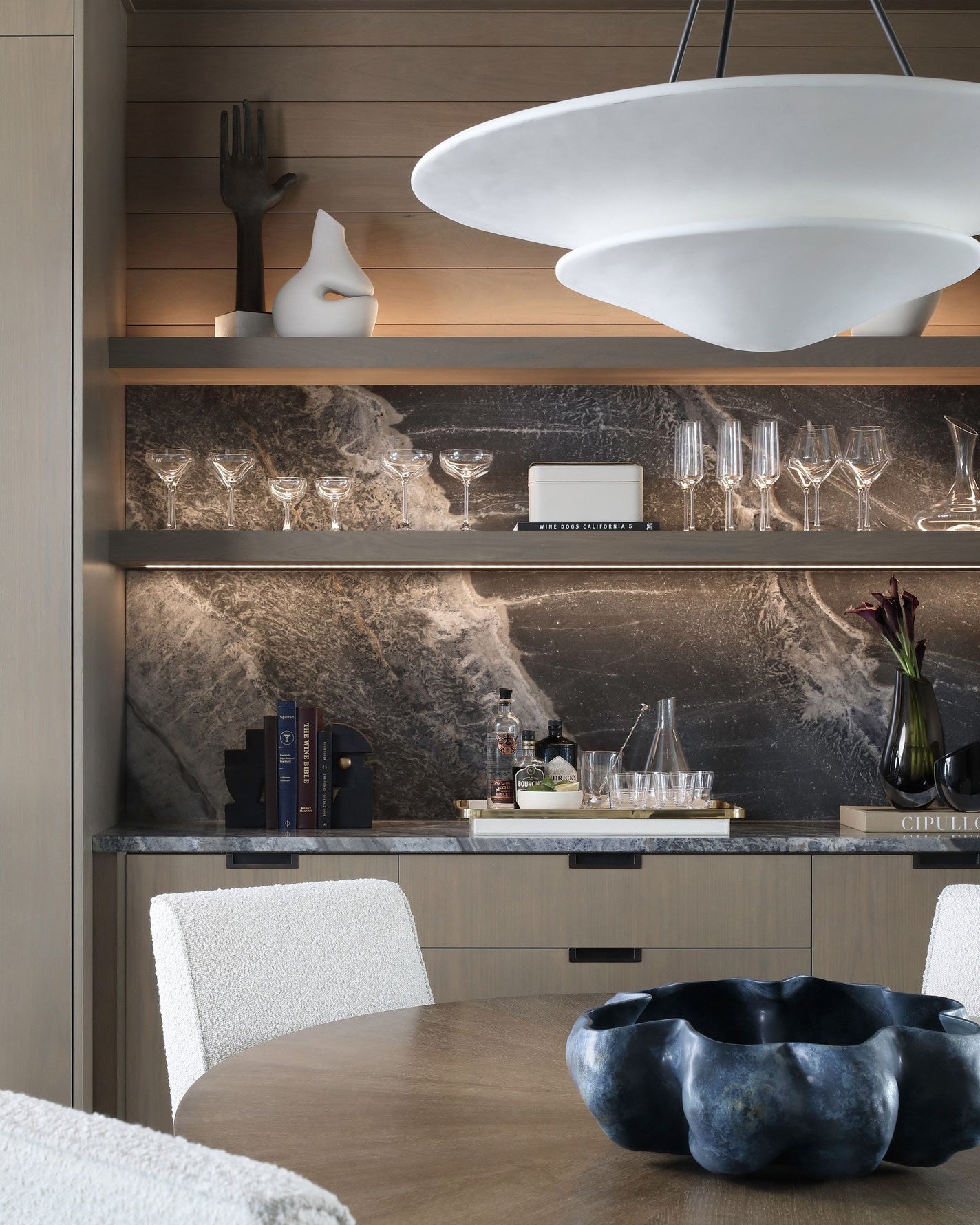 Mollino Lustre Sculptural en Plâtre Suspendu - Neutralighting