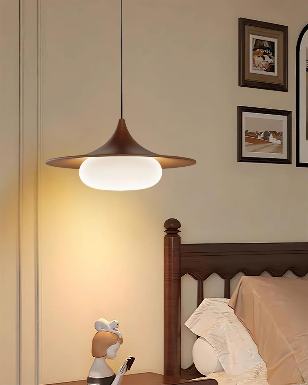 Ovelis Lampe Suspension avec Plafonnier en Bois - Neutralighting