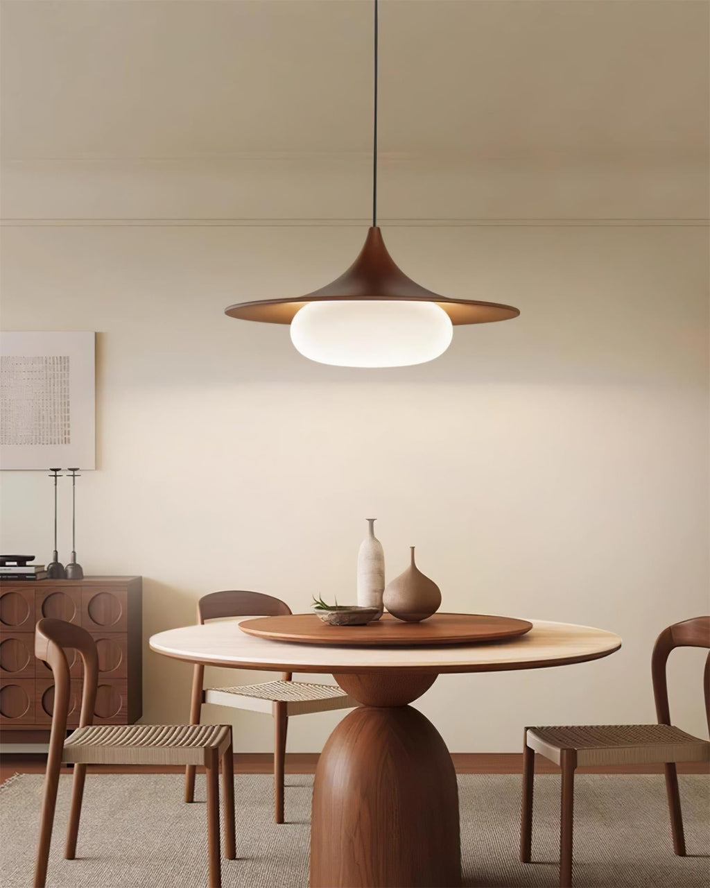 Ovelis Lampe Suspension avec Plafonnier en Bois - Neutralighting