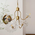 Lustra Chandelier Vintage Floral en Verre et Laiton - Neutralighting