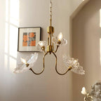 Lustra Chandelier Vintage Floral en Verre et Laiton - Neutralighting
