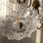 Lustra Chandelier Vintage Floral en Verre et Laiton - Neutralighting