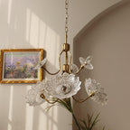 Lustra Chandelier Vintage Floral en Verre et Laiton - Neutralighting