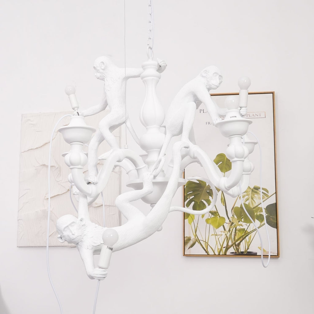 Lustra Chandelier Singe Noir Sculpture Ludique - Neutralighting