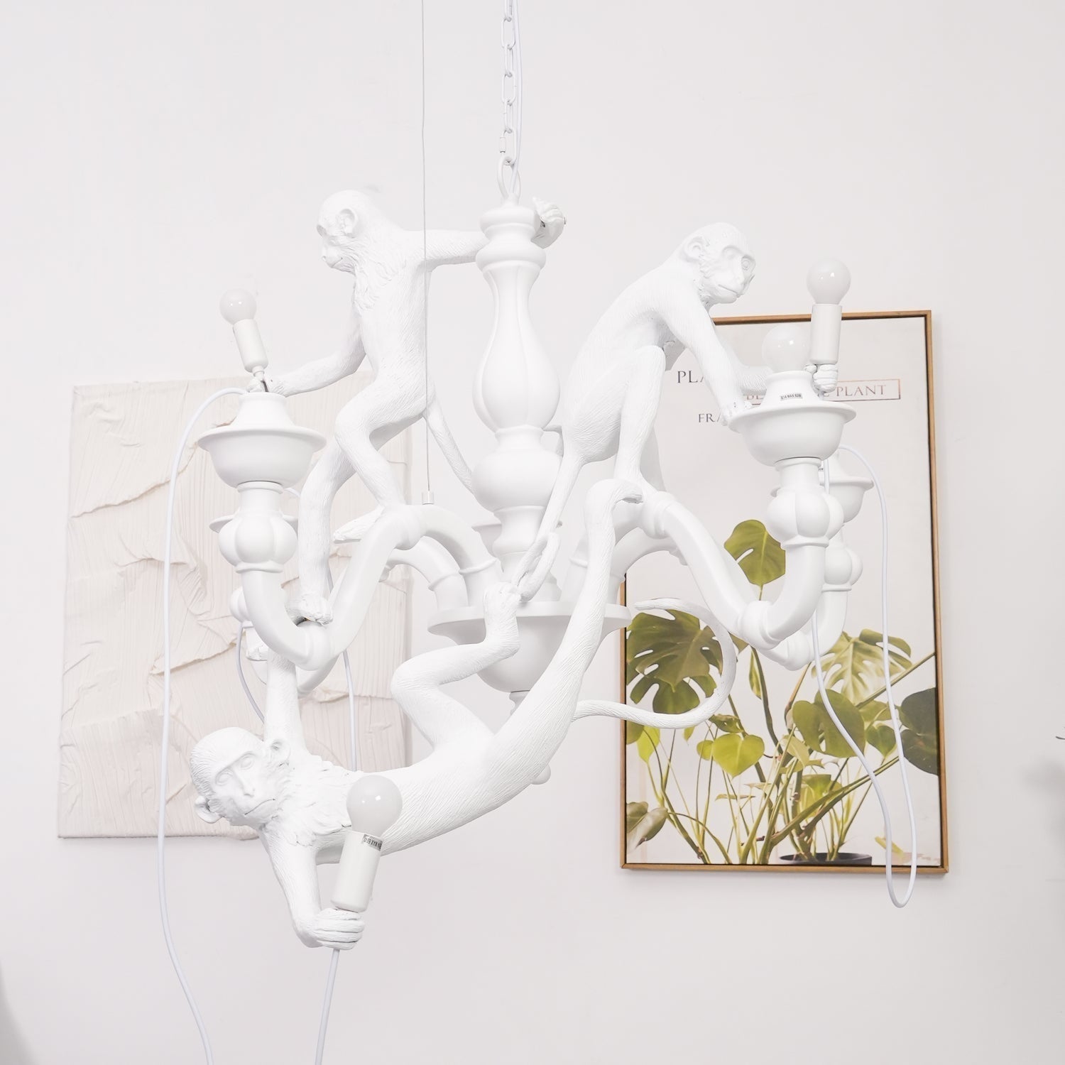Lustra Chandelier Singe Noir Sculpture Ludique - Neutralighting