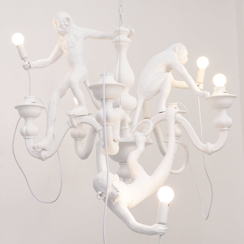 Lustra Chandelier Singe Noir Sculpture Ludique - Neutralighting