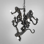 Lustra Chandelier Singe Noir Sculpture Ludique - Neutralighting