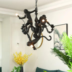 Lustra Chandelier Singe Noir Sculpture Ludique - Neutralighting