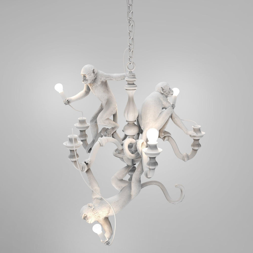Lustra Chandelier Singe Noir Sculpture Ludique - Neutralighting