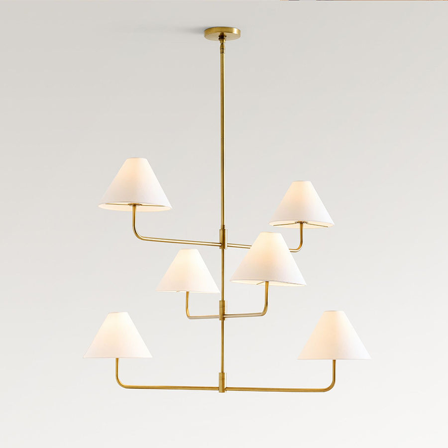 Zoruvyh Étage Ancien Industriel Tissu Métal Lustre - Neutralighting
